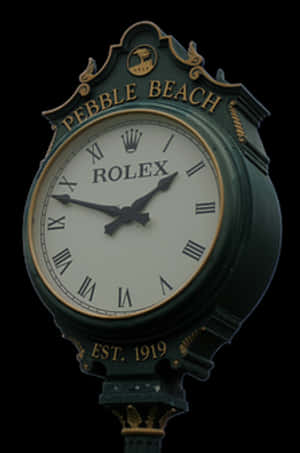Pebble Beach Rolex Clock Image PNG image with transparent background