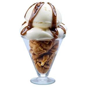 Pecan Praline Ice Cream Sundae Png Uxb PNG Image