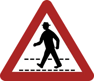 Pedestrian Crossing Sign PNG Image