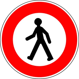 Pedestrian Prohibited Sign PNG Image