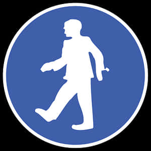 Pedestrian Sign Silhouette PNG image with transparent background