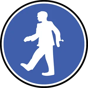 Pedestrian Sign Silhouette PNG Image