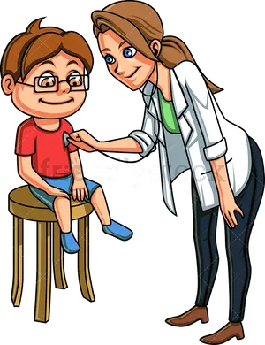 Pediatric Checkup Cartoon PNG Image