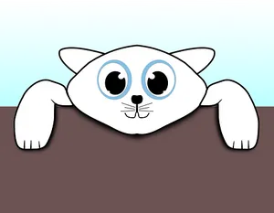 Peeking Cartoon Kitten PNG Image