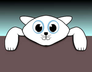 Peeking Cartoon Kitten PNG image with transparent background