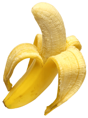 Peeled Banana Isolated Background PNG image with transparent background