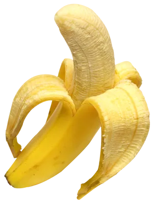 Peeled Banana Isolated Background PNG Image