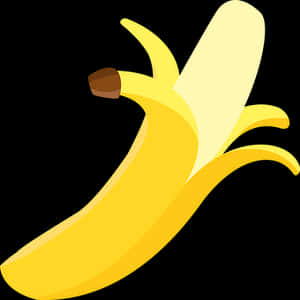 Peeling Banana Vector Illustration PNG image with transparent background
