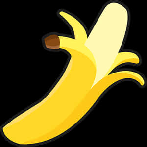 Peeling Banana Vector Illustration PNG image with transparent background