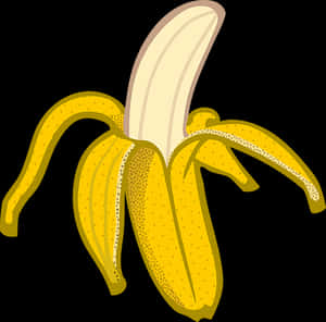 Peeling Banana Vector Illustration PNG image with transparent background