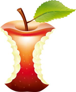 Peeling Red Apple Illustration PNG image with transparent background