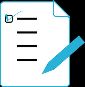 Pencil Checklist Icon PNG with transparent background