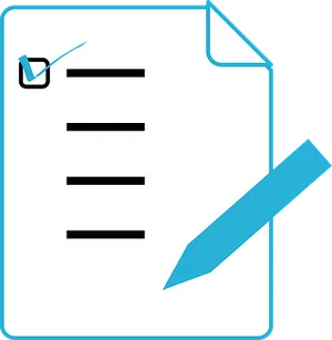 Pencil Checklist Icon PNG Image