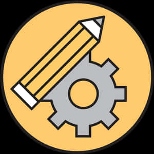 Pencil Gear Icon PNG with transparent background