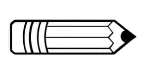 Pencil Icon Blackand White PNG with transparent background