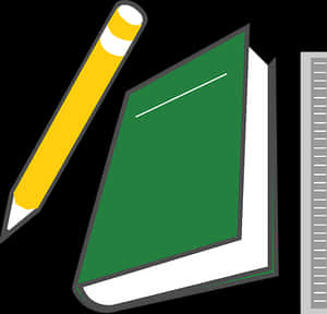 Pencil Notebook Ruler Vector Illustration PNG