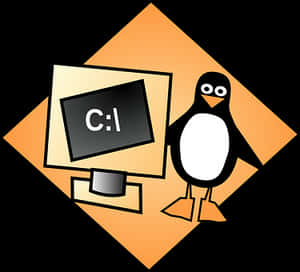 Penguinand Computer Illustration PNG image with transparent background