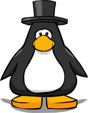 Penguinin Top Hat Cartoon PNG Image