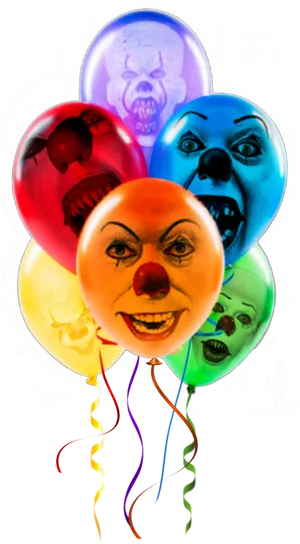 Pennywise Balloons Horror Concept PNG Image