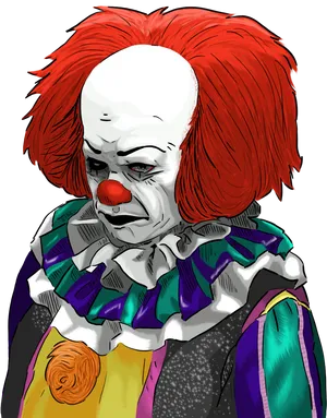 Pennywise Portrait Artwork PNG Image