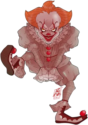 Pennywisethe Dancing Clown Illustration PNG Image