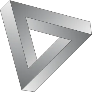 Penrose Triangle Illusion PNG Image