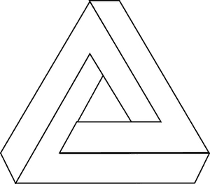 Optical Illusion Triangle Puzzle Shape Geo - Impossible Triangle PNG