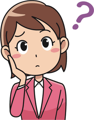 Pensive Cartoon Woman Question Mark PNG image with transparent background