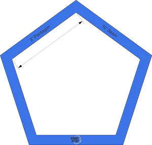 Pentagon Diagramwith Seam Measurements PNG Image