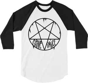 Pentagram Grave Dance Raglan Shirt PNG Image