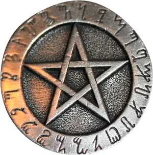 Pentagram Medallion Close Up PNG Image