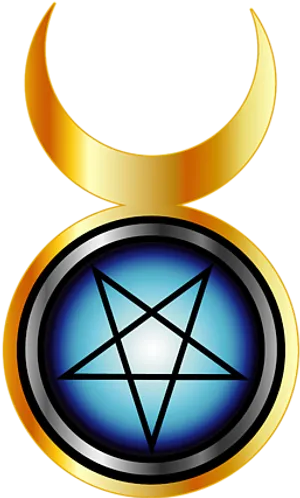 Pentagram Symbolwith Crescent Moon PNG Image