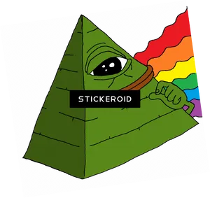 Pepethe Frog Illuminati Pyramid PNG Image