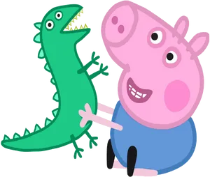 Peppa_ Pig_and_ George's_ Dinosaur_ Toy PNG Image