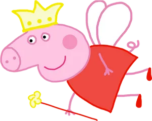 Peppa_ Pig_ Fairy_ Princess_ Cartoon PNG Image