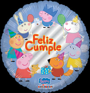 Peppa Pig Feliz Cumple Balloon PNG image with transparent background