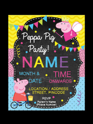 Peppa Pig Party Invitation Template PNG image with transparent background