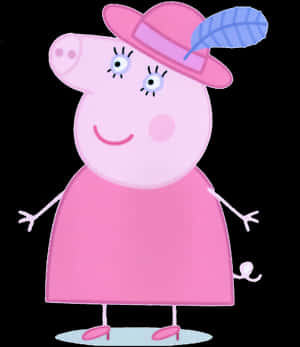 Peppa Pig Pink Dress Hat PNG image with transparent background