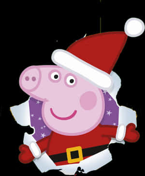 Peppa Pig Santa Costume PNG image with transparent background