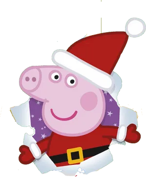 Peppa Pig Santa Costume PNG Image