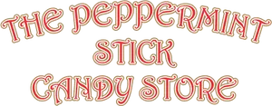 Peppermint Stick Candy Store Signage PNG Image