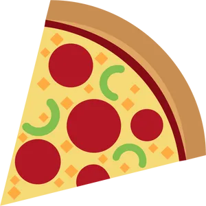 Pepperoni Green Pepper Pizza Slice Clipart.png PNG Image