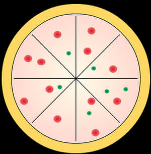 Pepperoni Green Peppers Pizza Illustration PNG image with transparent background