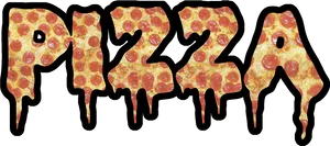 Pepperoni Pizza Word Art PNG Image