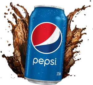 Pepsi Can Splash Dynamic Advertisement PNG Image