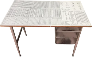 Periodic Table Desk Design PNG Image