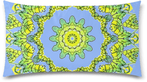 Glowing Green Leaves Flower Arches Star Mandala Periwinkle - Cushion, HD Png Download PNG image with transparent background