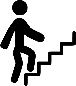 Person Climbing Stairs - Person Climbing Steps Clipart, HD Png Download PNG