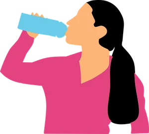 Person Drinking Water Illustration PNG Image