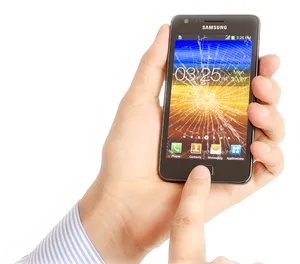 Person Holding Samsung Smartphone PNG Image